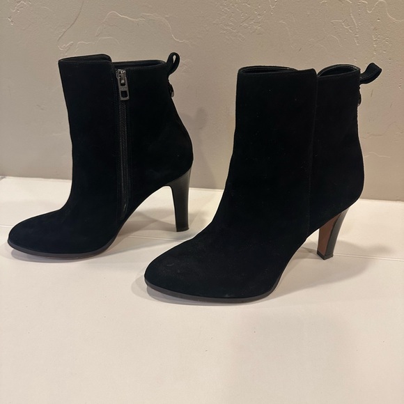 Coach Black Suede Heeled Boots - Picture 1 of 7